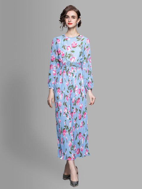 

JC Collection Women Blue & Pink Floral Printed Basic Jumpsuit