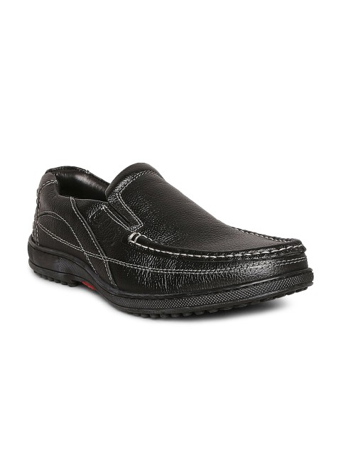 

Lee Cooper Men Black Textured Leather Casual Loafers