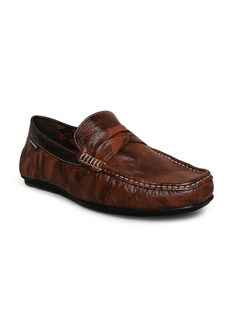 

Lee Cooper Men Tan Brown Textured Leather Loafers