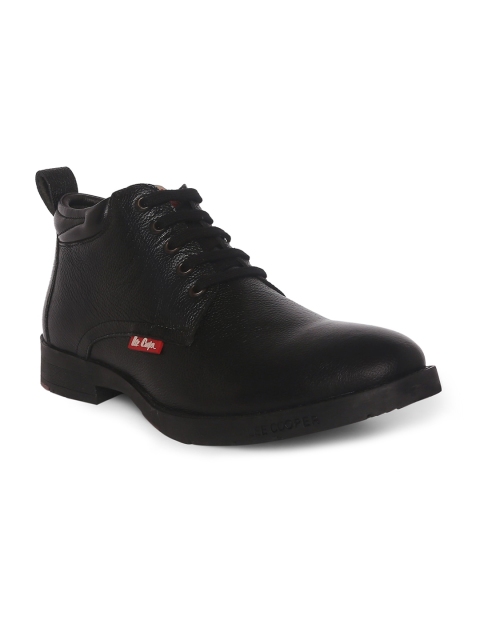 

Lee Cooper Men Black Solid Leather Oxfords