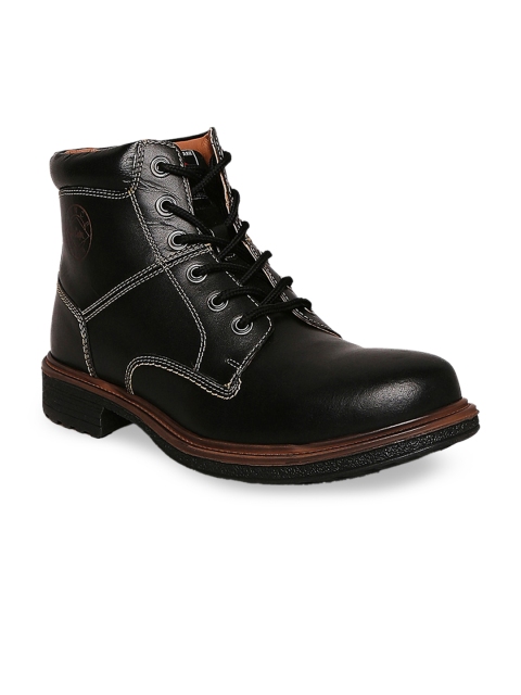 

Lee Cooper Men Black Leather Flat Boots