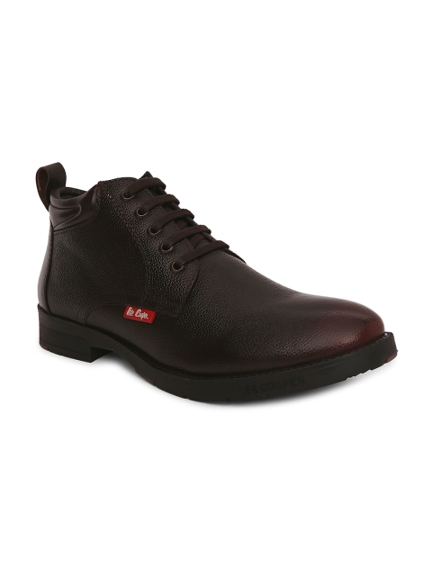 

Lee Cooper Men Brown Leather Flat Boots