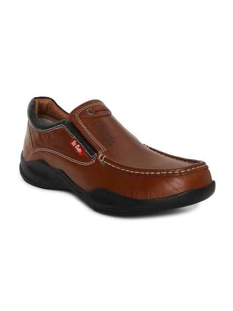 

Lee Cooper Men Brown Leather Slip-On Sneakers