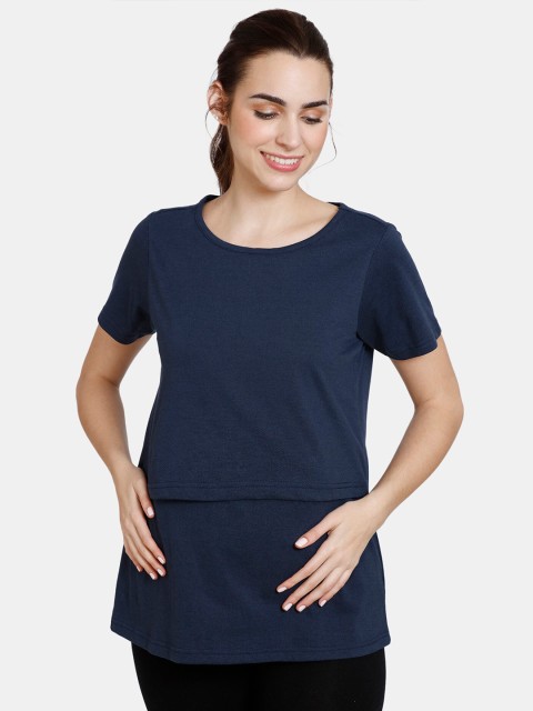 

Coucou Women Blue Solid Maternity Top