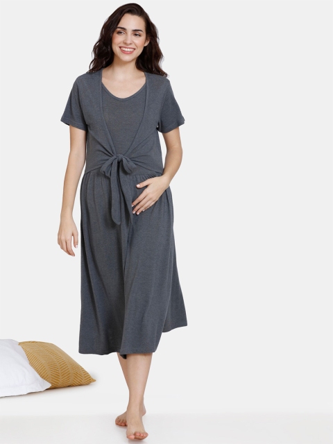 

Coucou Women Grey Maternity Nightdress