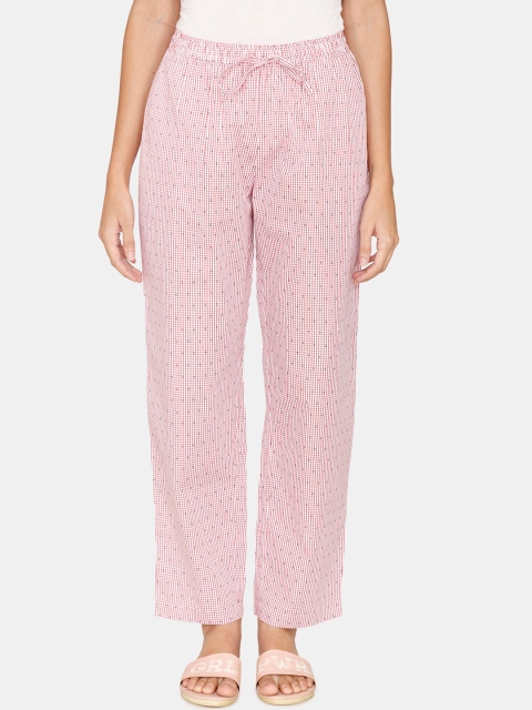 

Coucou by Zivame Women Pink Printed Mid-Rise Cotton Lounge Pants