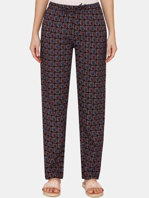 

Coucou by Zivame Women Blue & Black Printed Cotton Lounge Pants