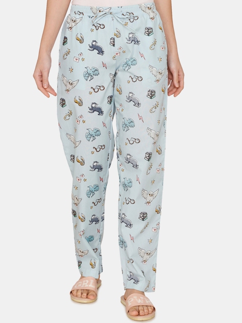 

Coucou by Zivame Women Blue Harry Potter Print Woven Cotton Pyjama