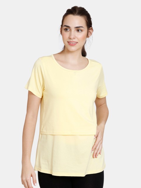 

Coucou Yellow Solid Maternity Longline Top