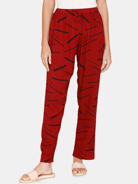 

Coucou by Zivame Women Red Woven Lounge Pants