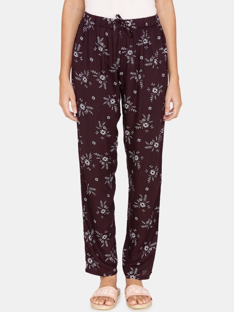 

Coucou by Zivame Women Burgundy & White Printed Lounge Pants