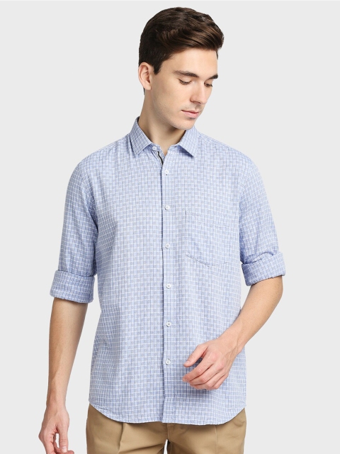 

ColorPlus Men Blue Printed Tailored Fit Cotton Casual Shirt