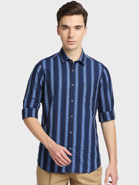 

ColorPlus Men Blue Regular Fit Striped Casual Shirt