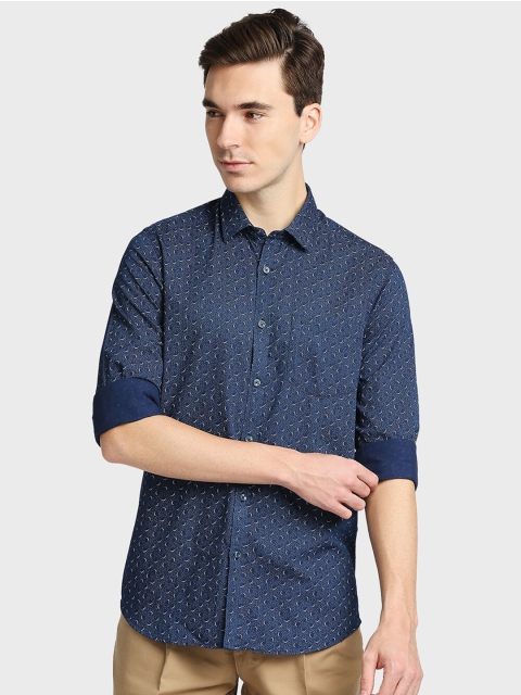 

ColorPlus Men Blue Regular Fit Printed Casual Shirt