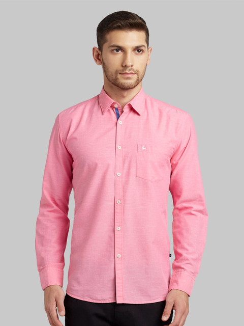

Parx Men Red Solid Slim Fit Casual Shirt