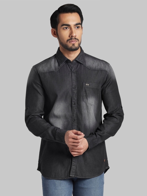 

Parx Men Grey Slim Fit Cotton Faded Casual Shirt