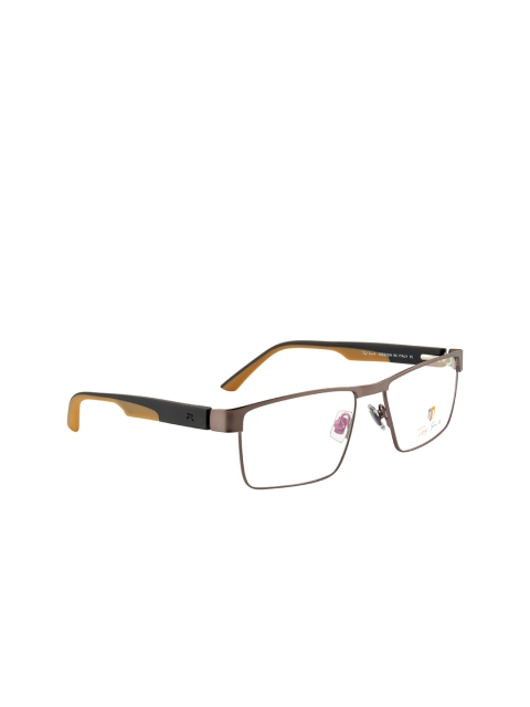 

Ted Smith Unisex Grey & Mustard Yellow Full Rim Wayfarer Frames