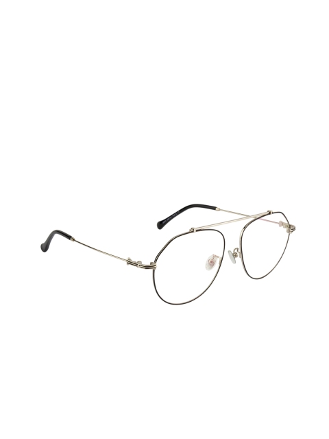 

Ted Smith Unisex Black & Silver-Toned Full Rim Aviator Frames