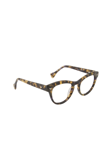 

Ted Smith Women Brown & Yellow Abstract Full Rim Cateye Frames TSF-TSL3009_C4