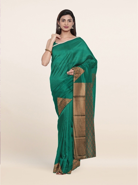 

Pothys Green & Golden Zari Silk Cotton Saree