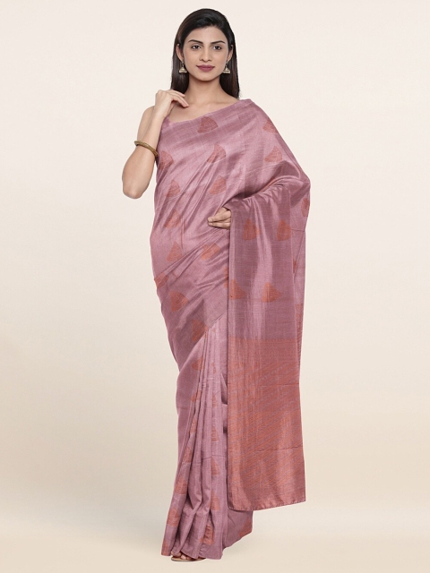 

Pothys Mauve & Orange Woven Design Silk Cotton Saree
