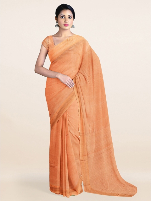 

Pothys Peach-Coloured Silk Cotton Saree