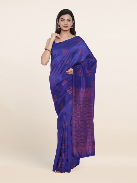 

Pothys Violet & Copper Ethnic Motifs Zari Silk Cotton Saree