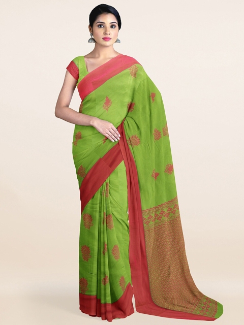 

Pothys Green & Pink Ethnic Motifs Silk Cotton Saree