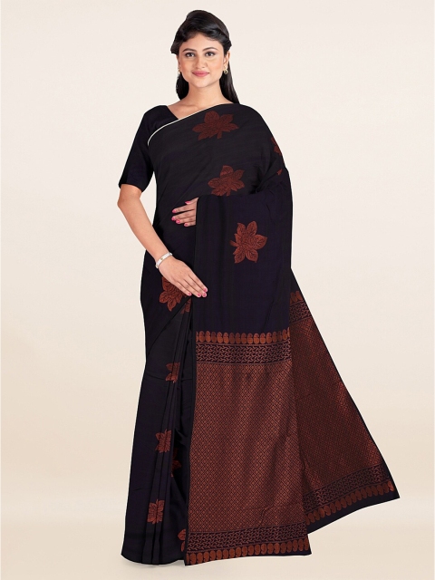 

Pothys Purple & Copper-Toned Woven Design Zari Silk Cotton Saree
