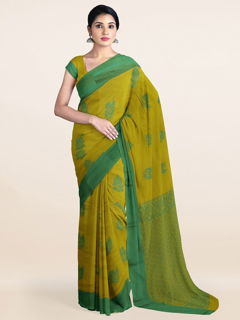 

Pothys Green Ethnic Motifs Woven Design Silk Cotton Saree