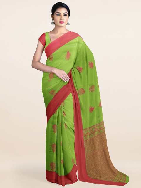 

Pothys Green & Magenta Woven Design Ethnic Motifs Silk Cotton Saree