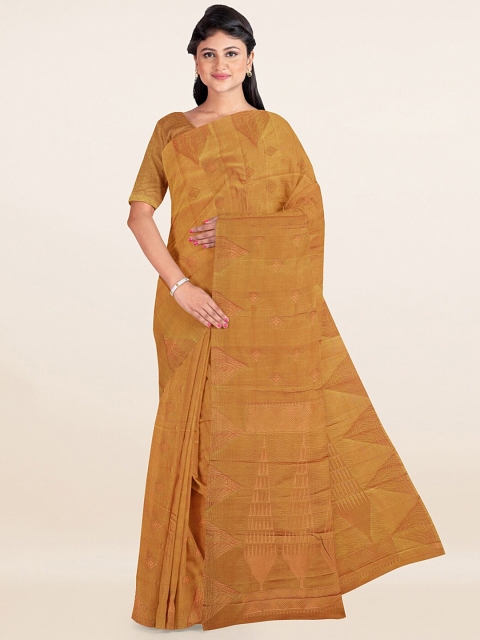 

Pothys Gold-Toned Woven Design Zari Silk Cotton Saree