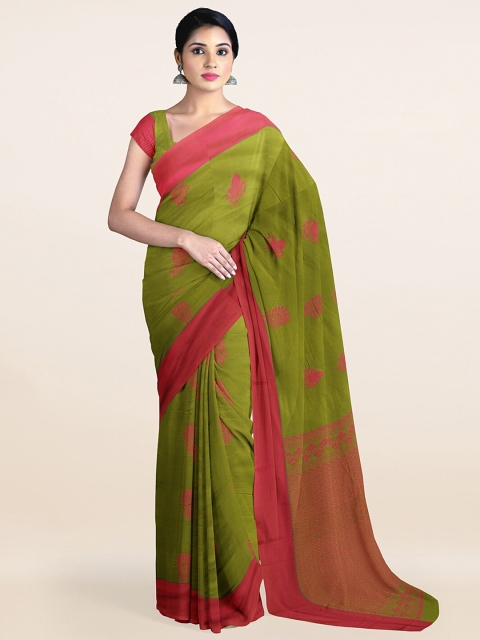 

Pothys Green & Red Ethnic Motifs Silk Cotton Saree