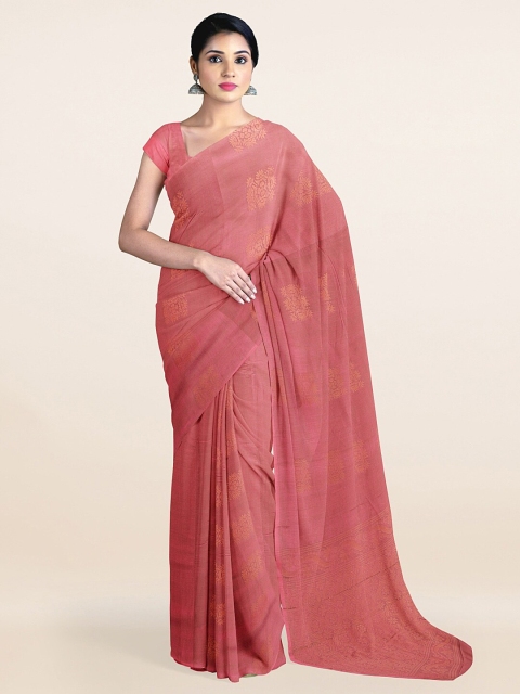 

Pothys Coral Ethnic Motifs Printed Silk Cotton Saree