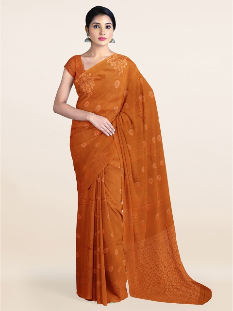 

Pothys Brown & Copper-Toned Abstract Woven Design Silk Cotton Saree