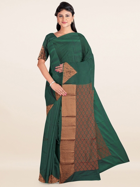 

Pothys Green & Golden Zari Silk Cotton Saree