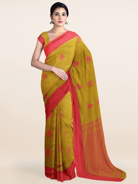

Pothys Green & Magenta Ethnic Motifs Silk Cotton Saree