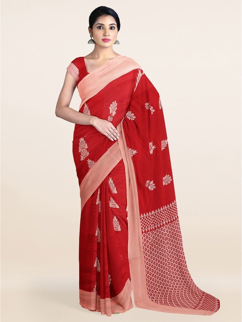 

Pothys Red & Pink Woven Design Silk Cotton Saree