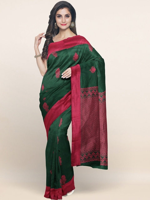 

Pothys Green & Pink Ethnic Motifs Silk Cotton Saree