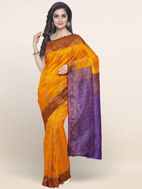 

Pothys Yellow & Blue Woven Design Zari Art Silk Saree