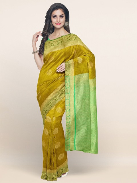 

Pothys Green & Copper Ethnic Motifs Art Silk Saree