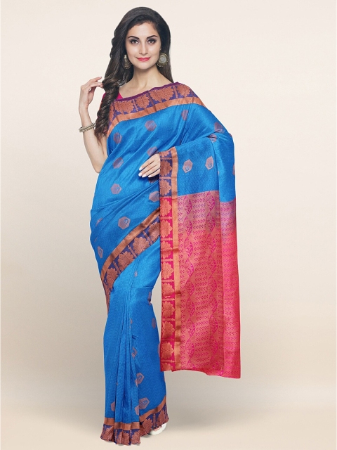 

Pothys Blue & Fuchsia Ethnic Motifs Zari Art Silk Saree