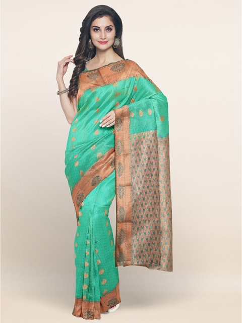 

Pothys Sea Green & Copper Ethnic Motifs Zari Art Silk Saree