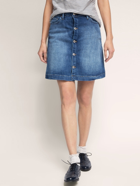 

ESPRIT Blue Washed Denim A-Line Skirt