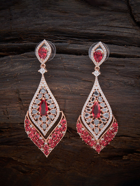 

Kushal's Fashion Jewellery Red Contemporary Ear Cuff Earrings