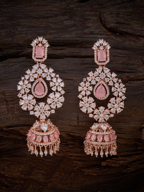 

Kushal's Fashion Jewellery Pink Contemporary Ear Cuff Earrings