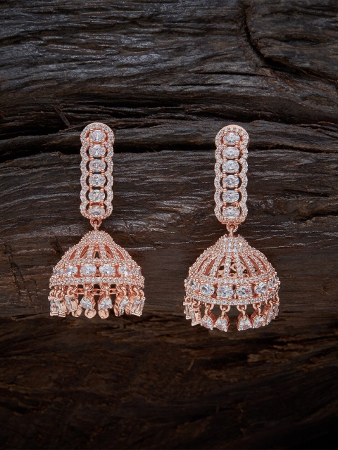 

Kushal's Fashion Jewellery White Contemporary Jhumkas Earrings