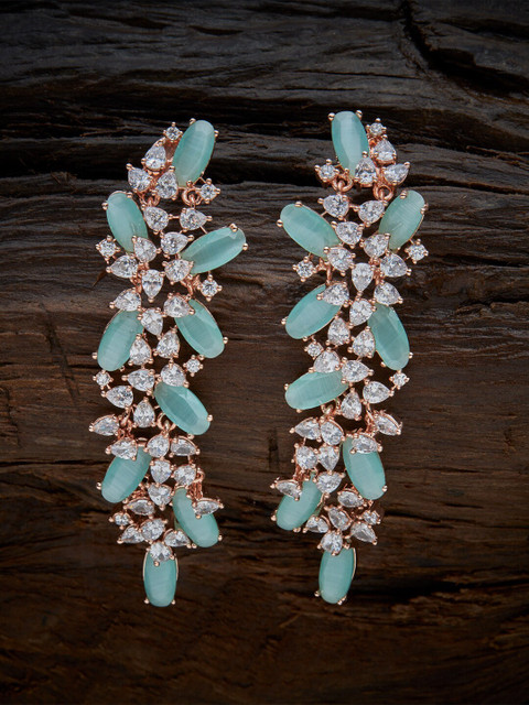

Kushal's Fashion Jewellery Sea Green Contemporary Studs Earrings
