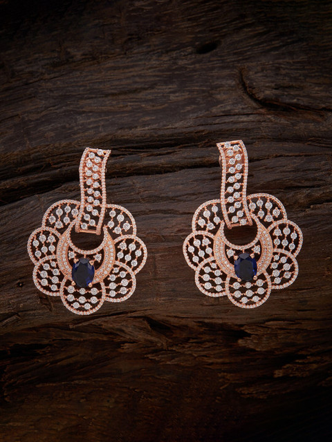 

Kushal's Fashion Jewellery Blue Contemporary Half Hoop Earrings