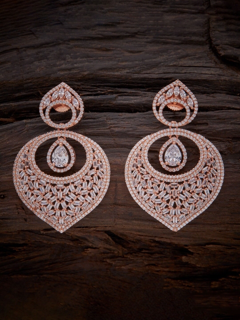 

Kushal's Fashion Jewellery White Contemporary Chandbalis Earrings
